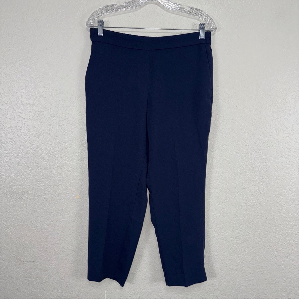 J. Crew Jaime Pants Womens 12P petite Blue Work Office Elastic Tapered Ankle #cc